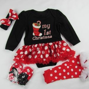 Boutique My 1st Christmas 4pc set TuTu (A14-H)